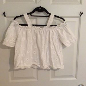 Daisy white off shoulder crop top
